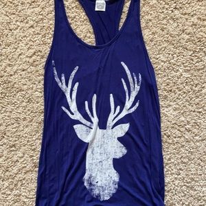 Navy blue, deer head tank top.